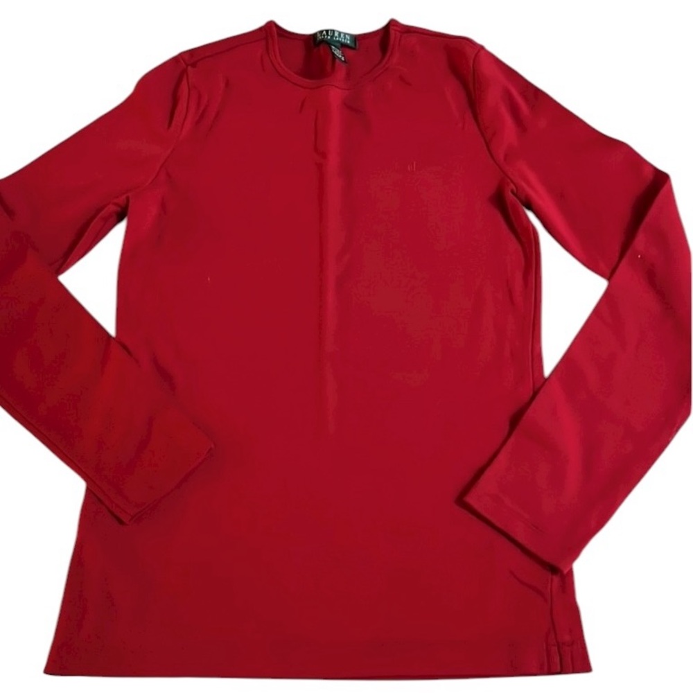 Ralph Lauren size small red long sleeve crew neck tee NWOT